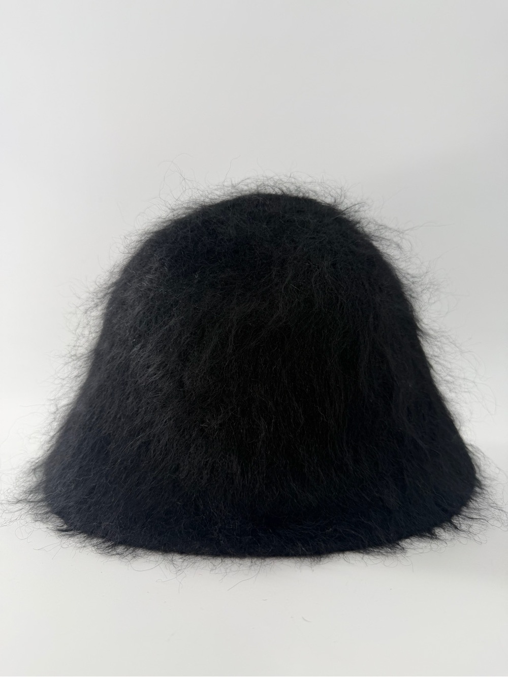 Cos Black Mohair Blend Fuzzy Textured Knitted Bucket Hat